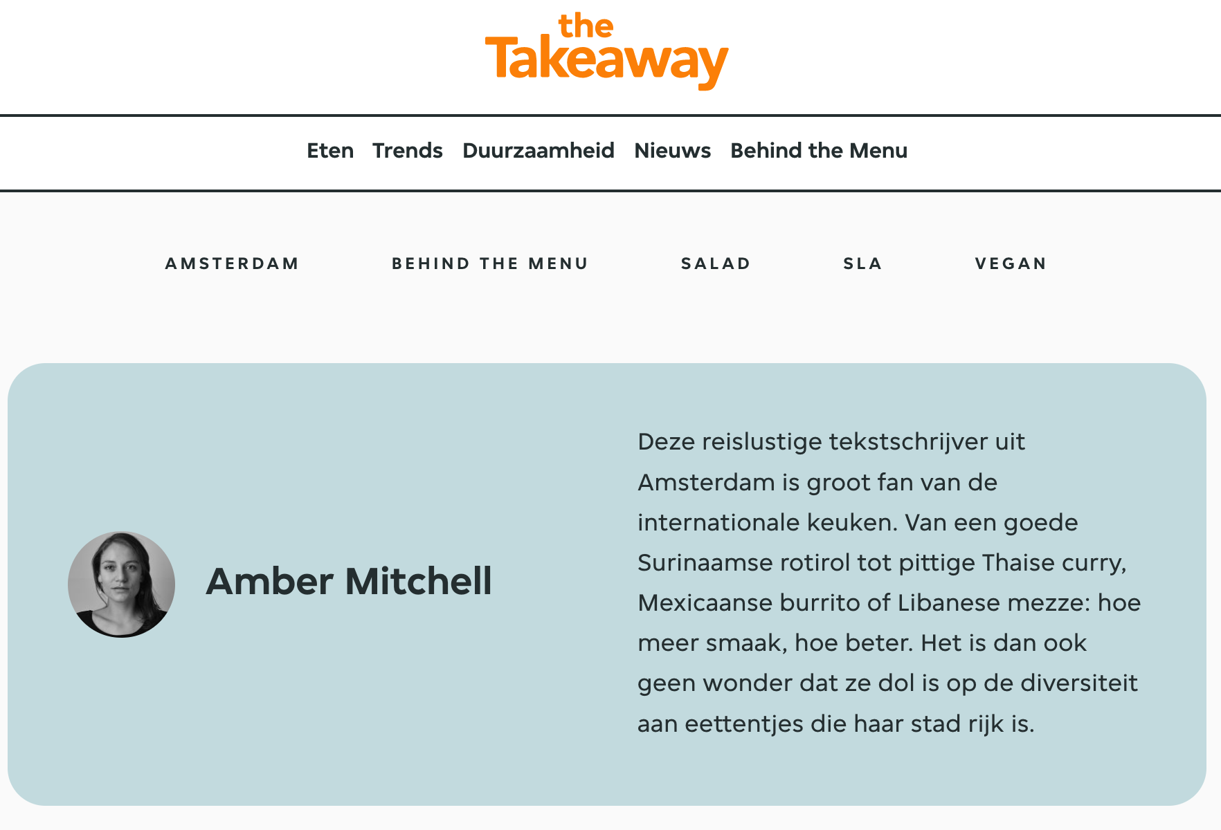 Takeaway Amber bio Nederlands